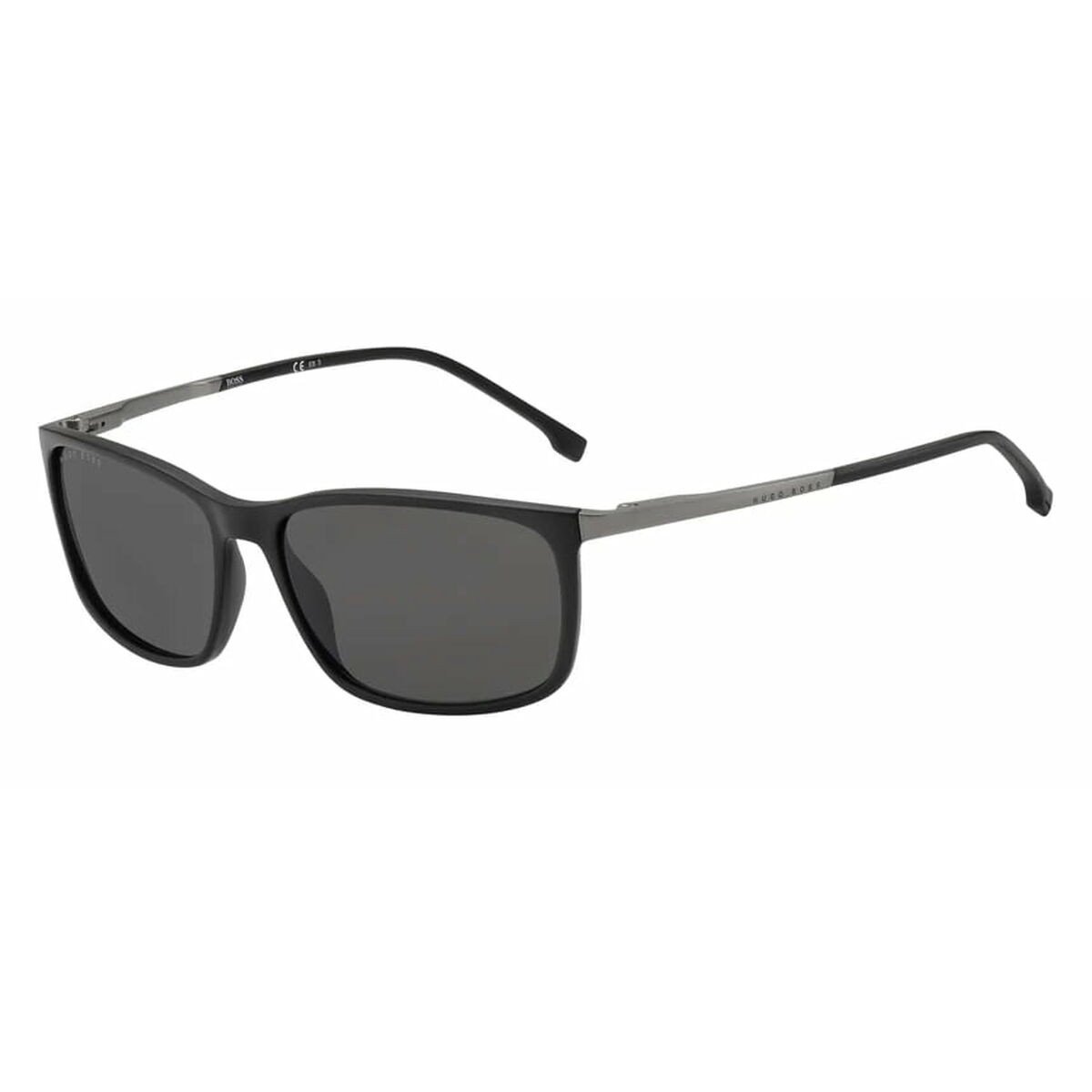 Hugo Boss grijze lens matzwarte zonnebril
