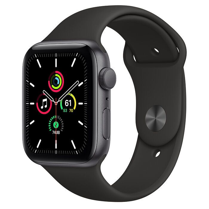 Apple Watch SE Aluminium 44 mm (2020) | WiFi + Cellular | spacegrey | Sportbandje zwart