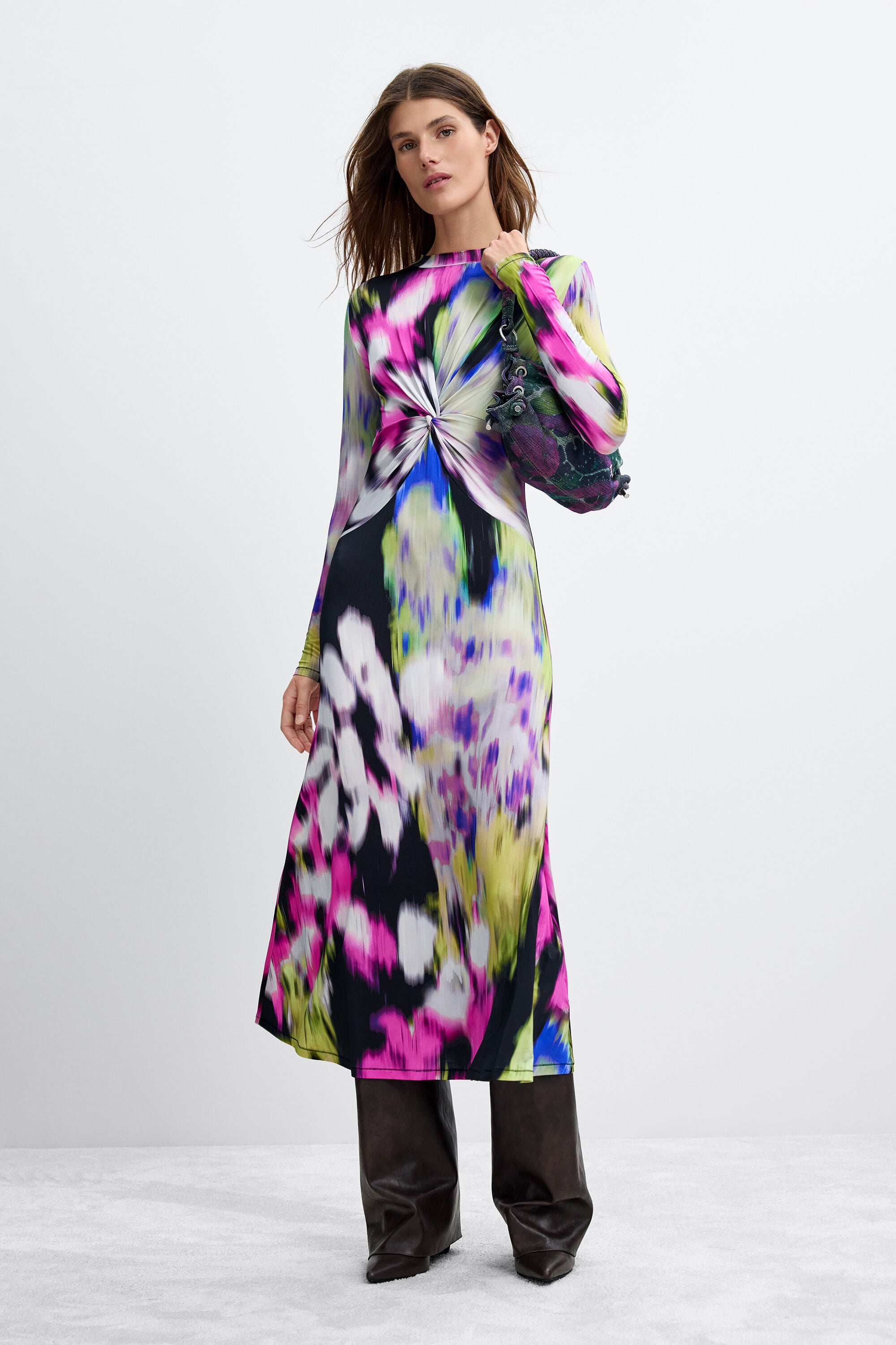 Lange bedrukte jurk M. C. Lacroix - MATERIAL FINISHES - L