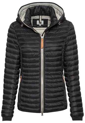 camel active Lichte gewatteerde damesjas van gerecycled polyamide, zwart, 36