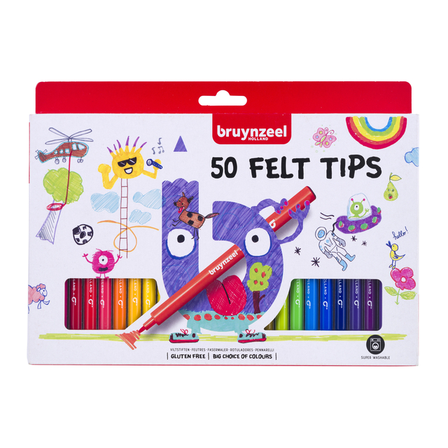 Bruynzeel Viltstiften set | 50 kleuren
