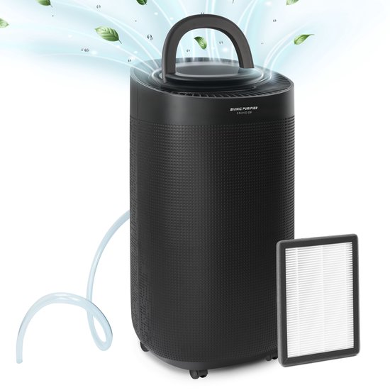 JAP Enivio D9 - Luchtontvochtiger met filter - 12 l/dag - Hygrostaat - 2in1 Luchtreiniger voor in huis - Slaapkamer, badkamer en kelder
