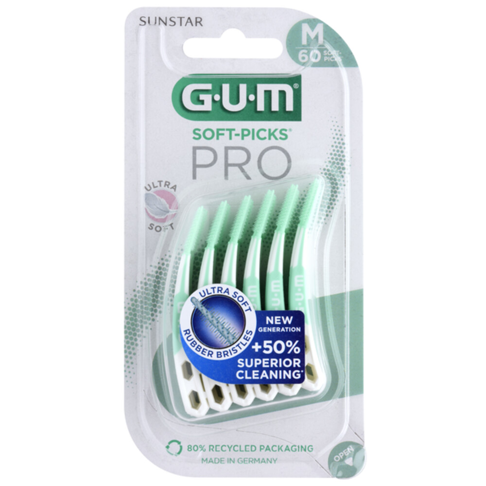 GUM soft-picks pro - M - 60 tandenstokers - ultra soft