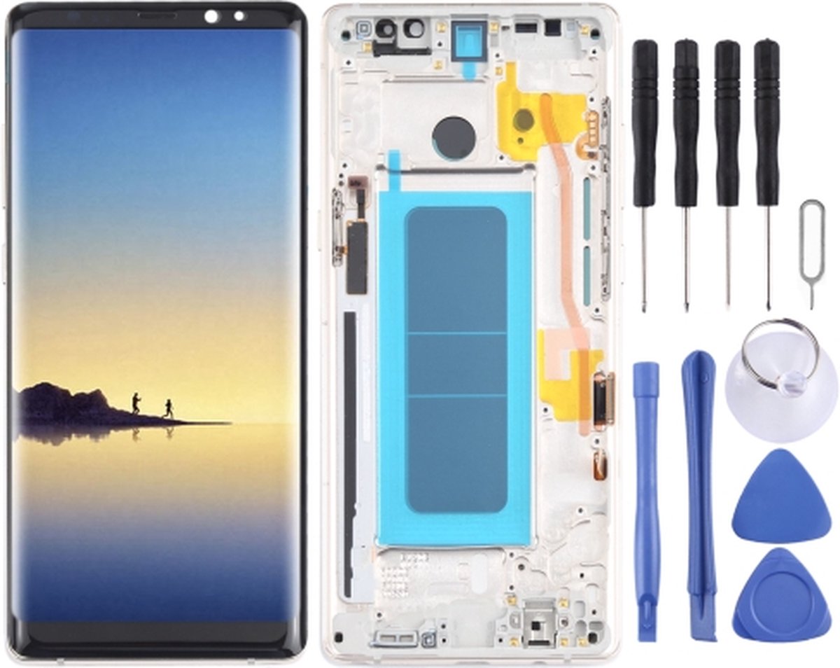 OLED MATERIAAL LCD-scherm en digitizer Volledige montage met frame voor Samsung Galaxy Note 8 SM-N950 (goud)
