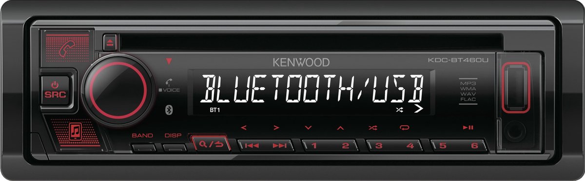 Kenwood KDC-BT460U Radio-CD Speler - Bluetooth - Rood