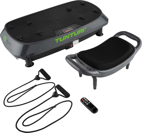 Tunturi Cardio Fit V20 Trilplaat - Incl. Fitnesstoel - Vibration plate - 30 Snelheden - 3 programma's - Vibratie en oscillatie - incl. gratis fitness app