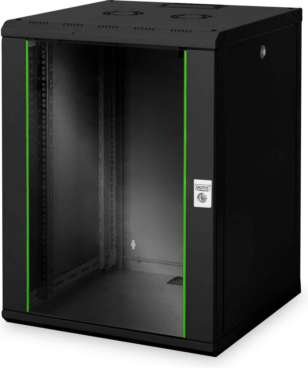 Digitus DN-19 16U-6/6-SW 19inch-wandkast (b x h x d) 600 x 820 x 600 mm 16 HE Zwart, Zwart (RAL 9005)