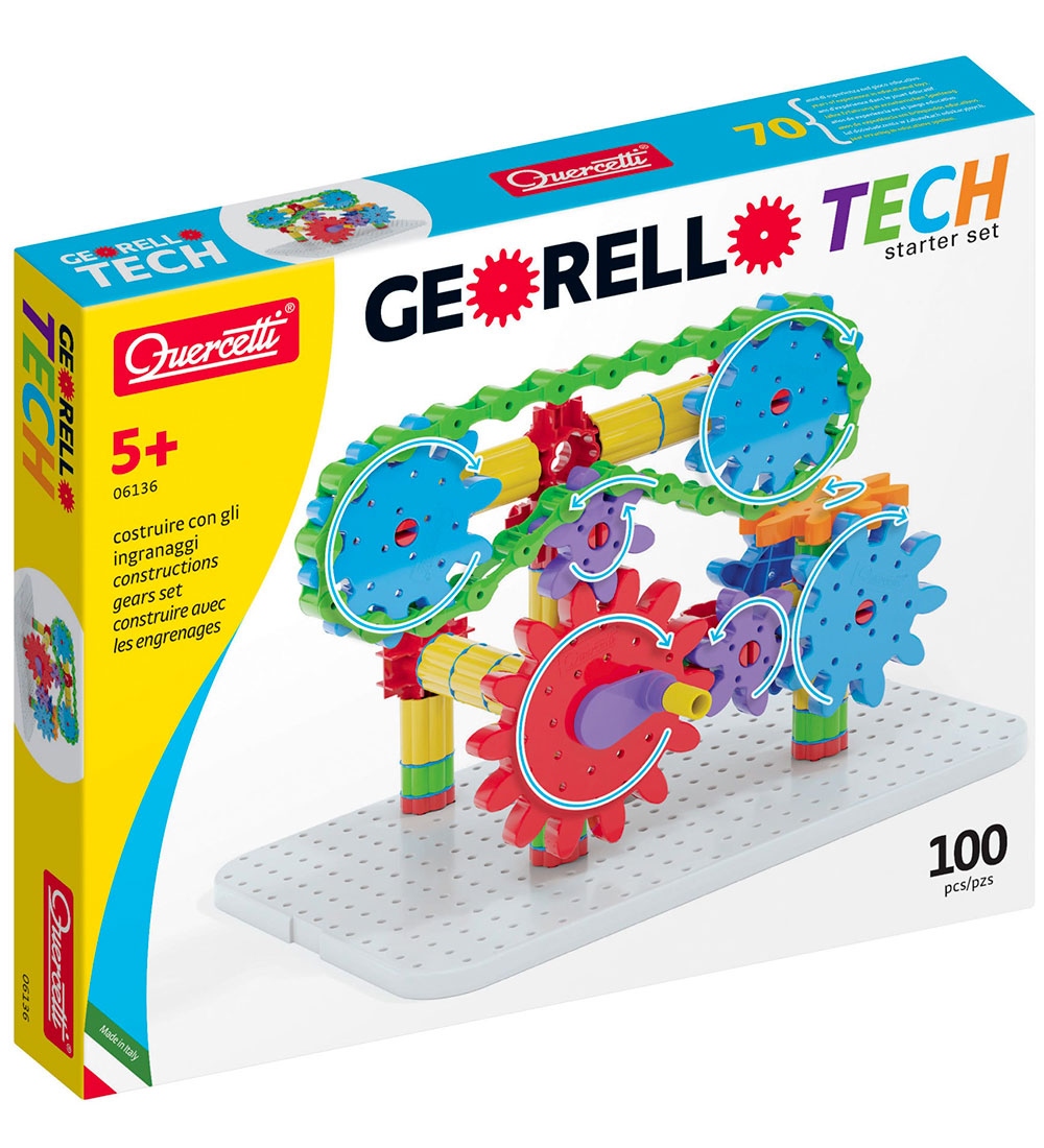 Quercetti Bouwwerf Speelset - Georello Tech - 100 Onderdelen - 0 - Quercetti - OneSize - Speelgoed