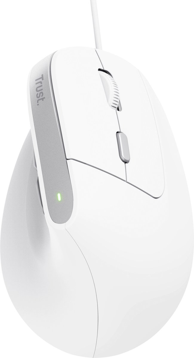 Trust BAYO II ERGONOMIC Muis Kabelgebonden Optisch Wit 6 Toetsen 2400 dpi Geïntegreerd scrollwiel