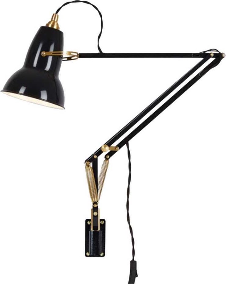 Anglepoise - Original 1227 Brass Wandlamp met montage Jet Black