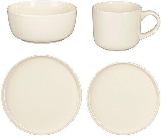 Mica Decorations Ozzu Serviesset 4 Persoons - Steengoed - Off-white
