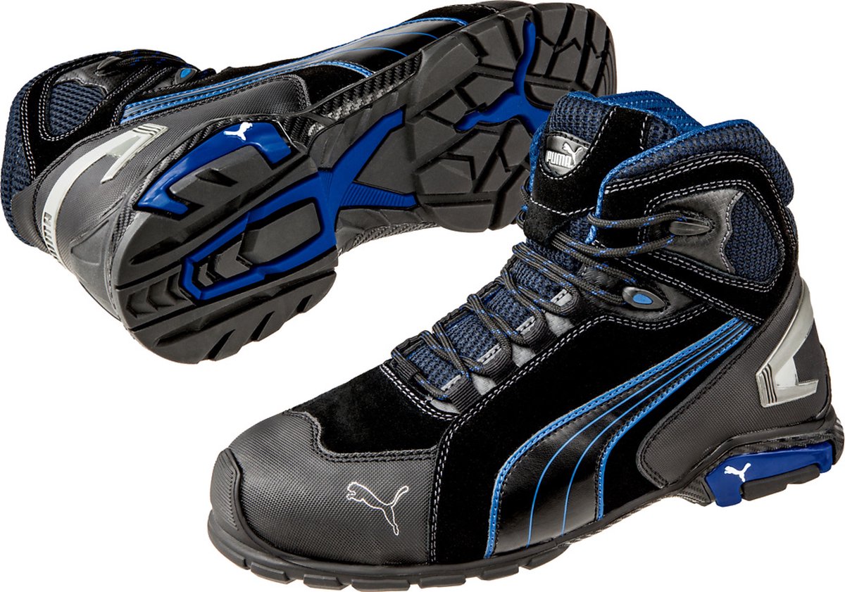 Puma Veiligheidslaars | maat 45 zwart/blauw | S3 SRC EN ISO 20345 | velours | 1 stuk - 63.225.0-45 63.225.0-45