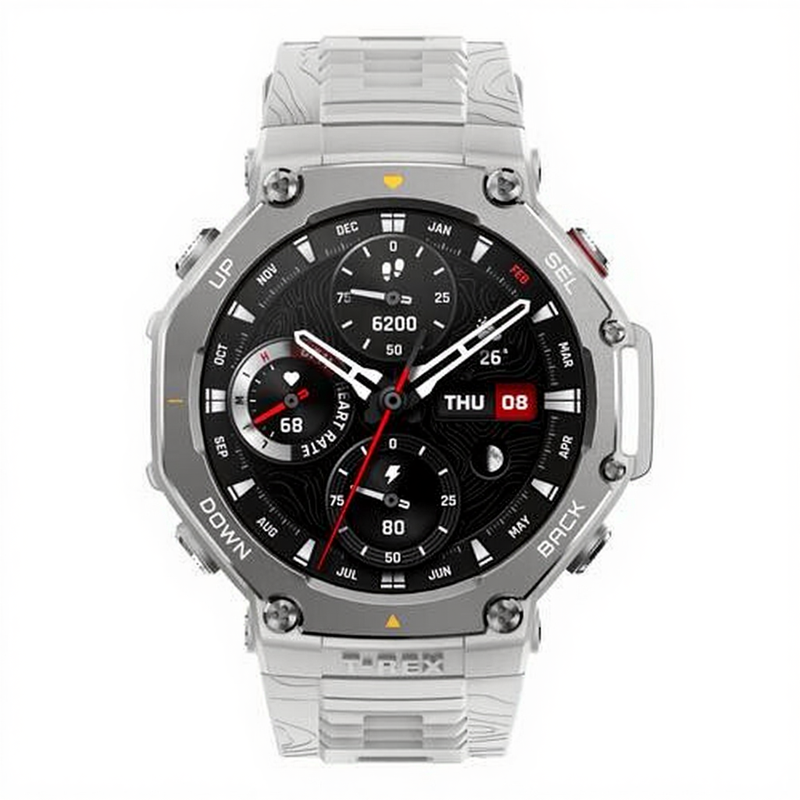 T-Rex 3 Outdoor smartwatch 48 mm AMOLED-display, offline kaarten en navigatie, 6 satellietsystemen, dual band GPS, 27 dagen batterijduur, NFC-betaling, 170+ sportmodus, 45 m vrijduiken voor