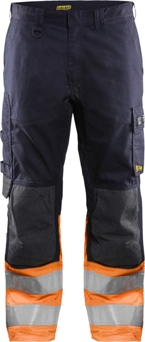 Blåkläder Multinorm inherent werkbroek 14881513 | Marineblauw/Oranje | Maat 56 - 7330509720431