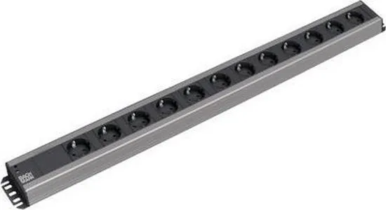 Bachmann 300.002 12AC outlet(s) 2m Zwart, Grijs power uitbreiding