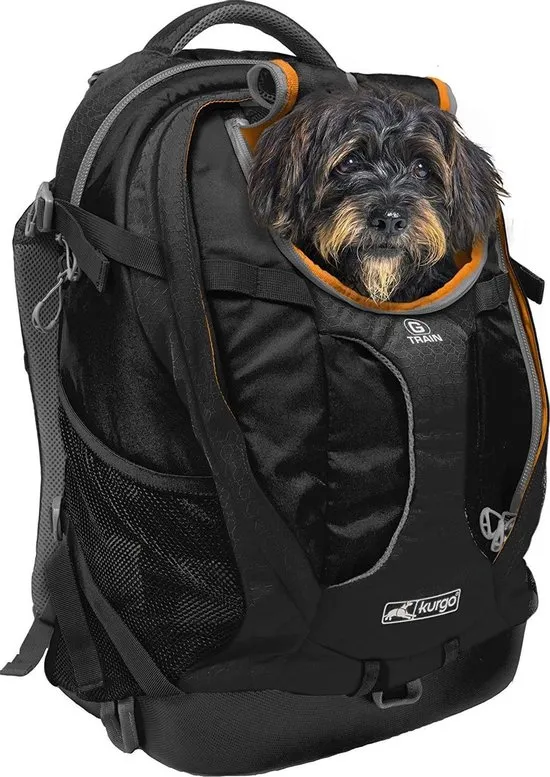 Comfortabele Hondenrugzak voor kleine honden met diverse opbergvakken voor honden tot 11kg - Kurgo G-train K9 - Rood 33x53x25cm - Kurgo - G-Train K9 Pack - Black