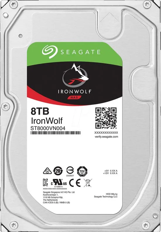 Seagate IronWolf ST8000VN004 interne harde schijf 3.5'' 8000 GB SATA III