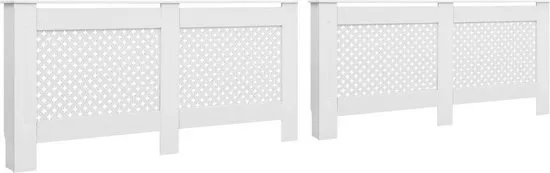 vidaXL Radiatorombouwen 2 st 152x19x81,5 cm MDF wit  VDXL_3051379