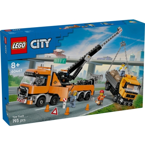 Zware sleepwagen met kraan
