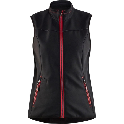 Blåkläder Dames softshell bodywarmer 38512516 | Zwart/Rood | Maat S - 7330509647769