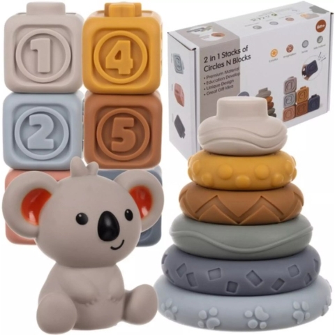 Kruzzel Sensory Blokken met Koala - Multicolor - Voor Motorische Ontwikkeling