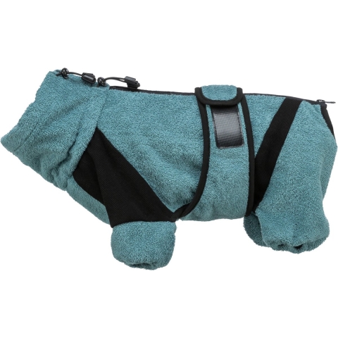 Trixie Honden Badjas Petrol - Hondenkleding - 70 cm