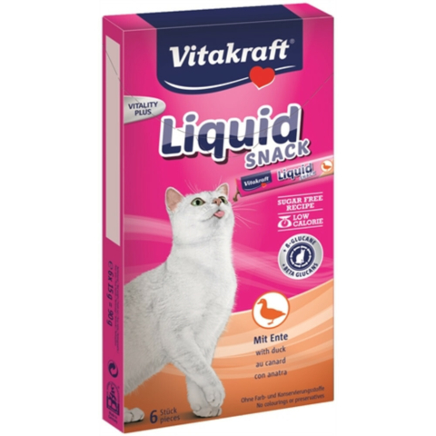 Vitakraft Cat Liquid Eend - Kattensnack - 6 st