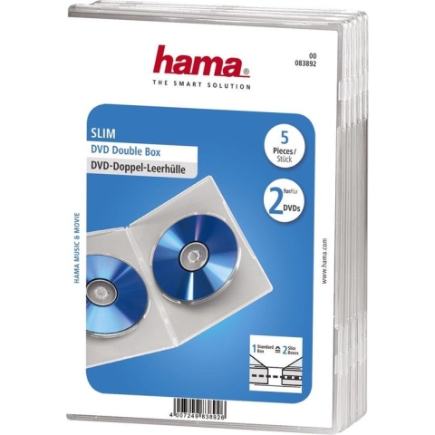 Hama 04783892 Dvd Slim Box - 5 stuks / Transparant
