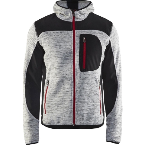 Blåkläder Gebreid vest met softshell 49302117 | Grijs mêlee/Zwart | Maat 3XL - 7330509379172