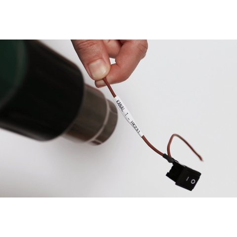 Brother HSE211E Labeltape krimpkous Tapekleur: Wit Tekstkleur: Zwart 5.2 mm 1.5 m