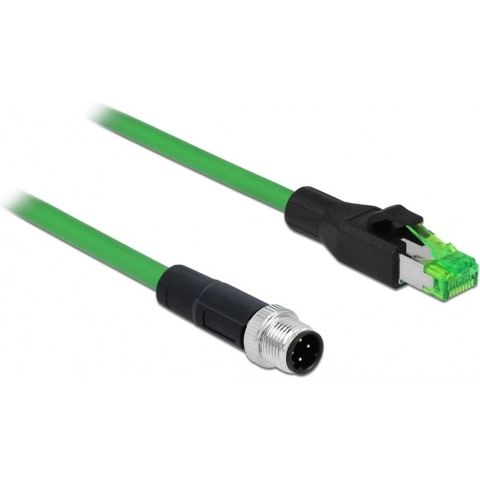 Delock 85438 RJ45 / M12 Netwerkkabel, patchkabel SF/UTP 2.00 m Groen 1 stuk(s)