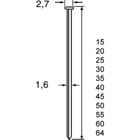 Dutack 5138036 SKN16 Brad - Verzinkt - 1,6 X 50mm (2500st)
