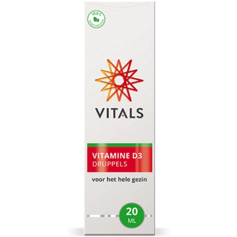 Gratis Verzending: 2x Vitals Vitamine D3 Druppels 20 ml