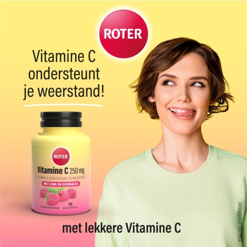 Gratis Verzending: 2x Roter Vitamine C 250 mg Weerstand Framboos 75 kauwtabletten