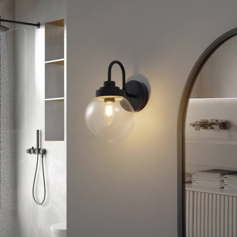 Lucande - Badolo Wandlamp IP44 Zwart