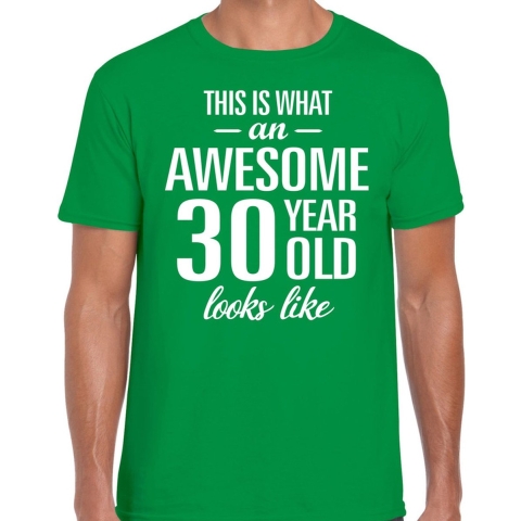 Awesome 30 year / 30 jaar cadeau t-shirt groen heren 2XL -