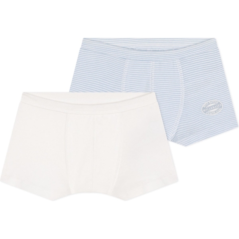 Petit Bateau Boxershorts - 2-pack - Wit/Blauw - Petit Bateau - 10 jaar (140) - Boxershorts