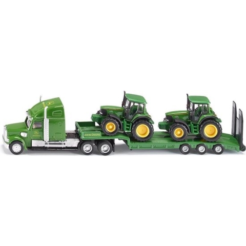 SIKU 1837 Dieplader met John Deere-tractoren