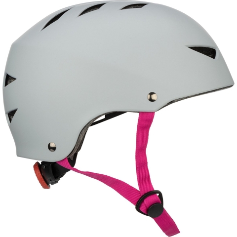 Nijdam Skate Helm Verstelbaar Maat S - 50-54 cm - Grijs/Roze