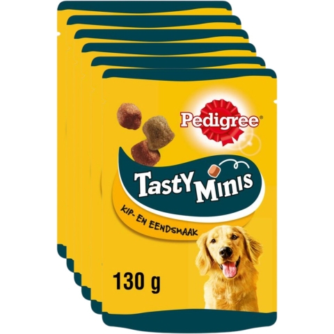 6x Pedigree Pedigree Hondensnacks Tasty Mini's Chewy Cubes 130 gr
