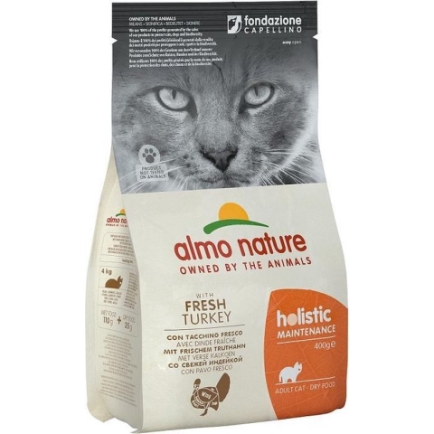 Almo Nature Holistic Droogvoer voor Volwassen Katten - Kalkoen - Holistic Kalkoen - 400g