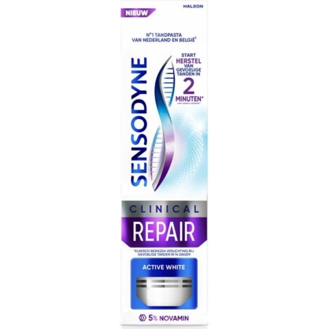 3x Sensodyne Tandpasta Clinical Repair Active White 75 ml