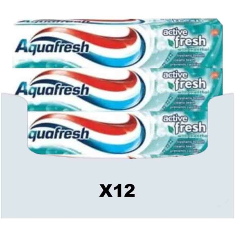 12x Aquafresh Tandpasta Active Fresh 100 ml