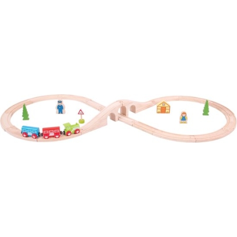 Houten Treinbaan - BIGJIGS - 8-Vormig - 26-Delig