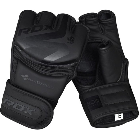 RDX Sports F15 Noir MMA Grappling Gloves - Zwart - L
