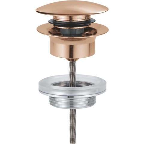 Afvoerventiel met automatische lediging 1 1/4 met push-open, 4 x 10 x 12 cm, verchroomd (referentie: 65807DL0