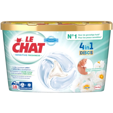 Le Chat Wascapsules Sensitive Zachte Lentebloesem 16 wasbeurten 16 stuks