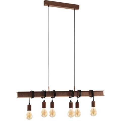 EGLO Townshend 4 Hanglamp - E27 - 100,5 cm - Antiek-Bruin