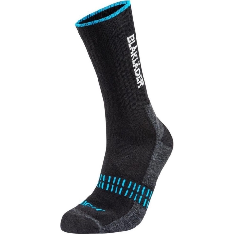 Blåkläder Light Sokken 2191 | Zwart/Neonblauw | Maat 36-39 - 7330509462676
