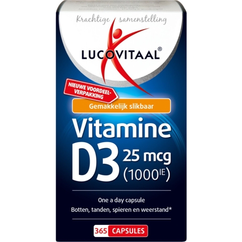 Gratis Verzending: 2x Lucovitaal Vitamine D3 25mcg 365 capsules